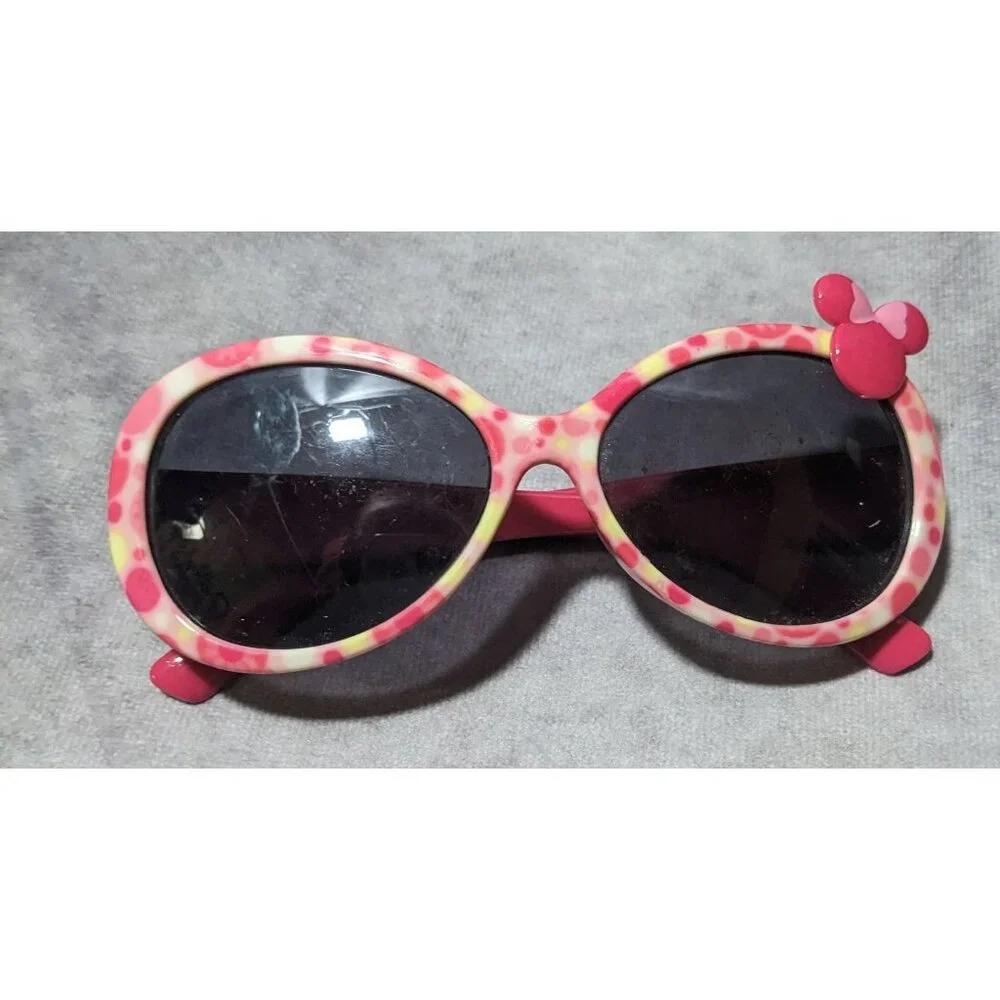 Kids Pink And Yellow Minnie Mouse Sunglasses